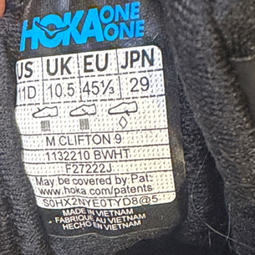Hoka Men's Black and White Running Shoes - Picture 5 of 8